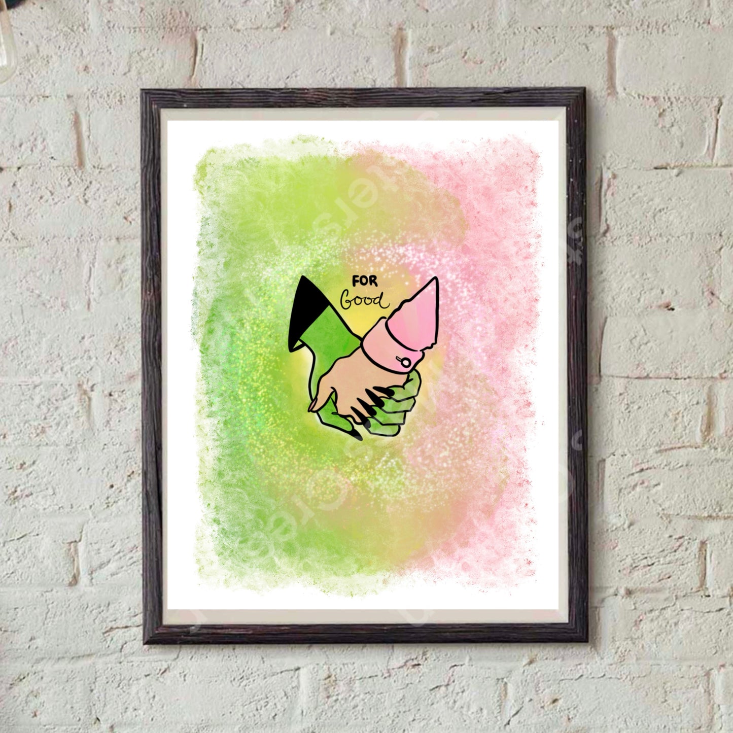 Elphaba and Glinda Holding Hands - Wicked-Print