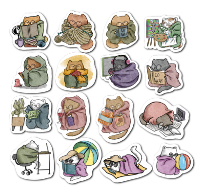 Ultimate Introverted Cat Sticker Bundle