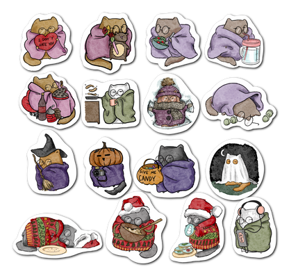 Ultimate Introverted Cat Sticker Bundle