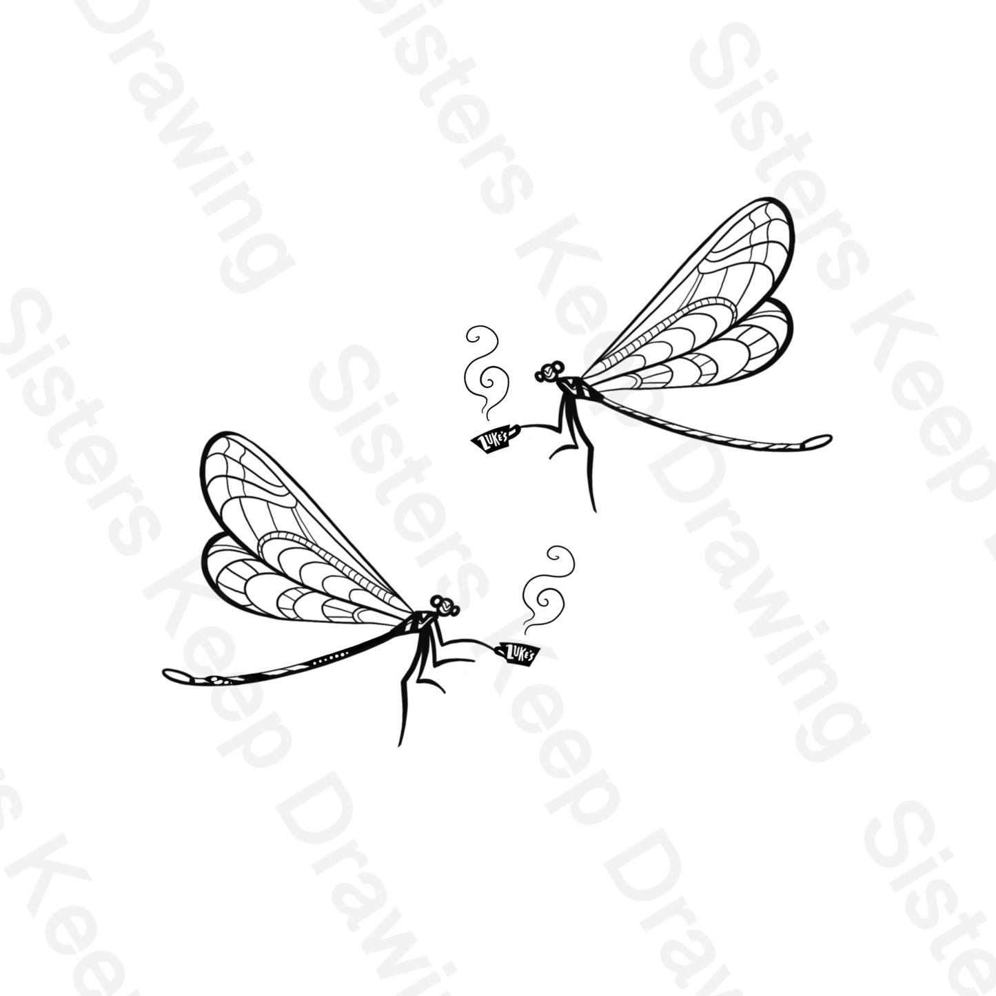 Dragonflies with coffee cups-Gilmore Girls Tattoo Transparent PNG