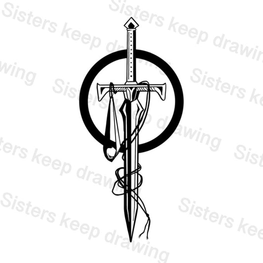 King David Sword with Sling - Bible Tattoo Transparent PNG