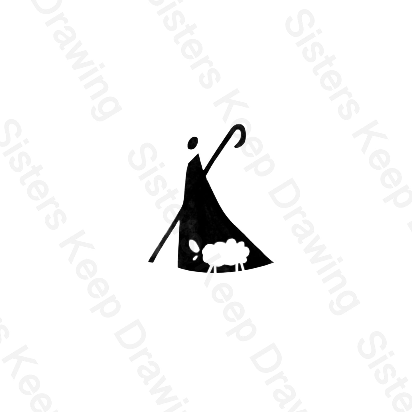 Sheep Looks up to Shepherd-Tattoo Transparent PNG