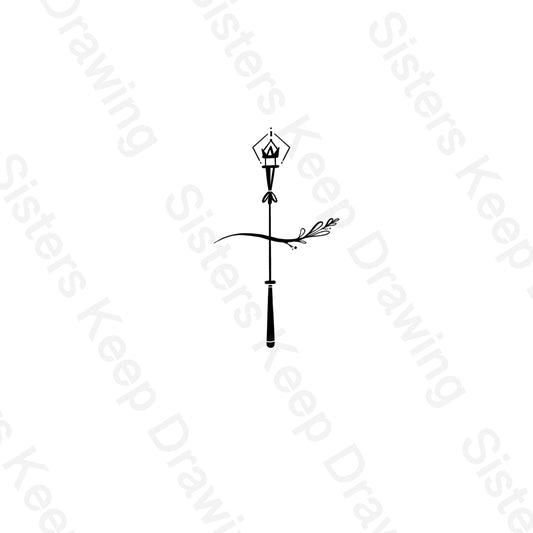 Esthers Scepter-cross-Tattoo Transparent PNG