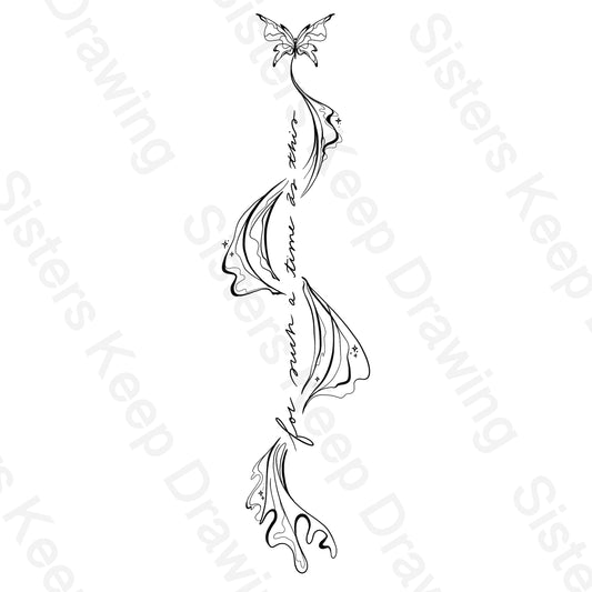 For Such a Time as This Butterfly-Spine Tattoo-Tattoo Transparent PNG