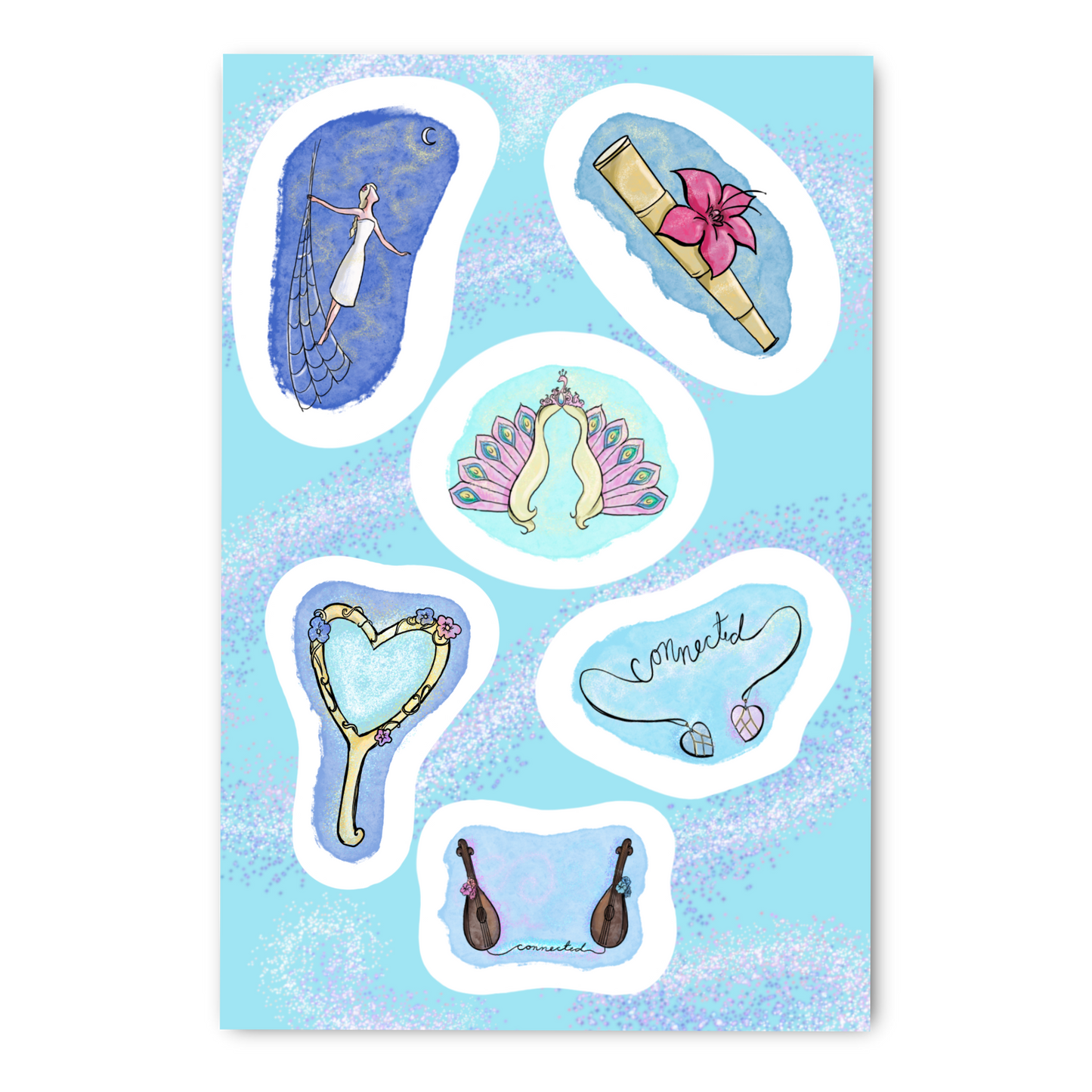 Barbie Island Princess & Diamond Castle inspired Sticker Sheet