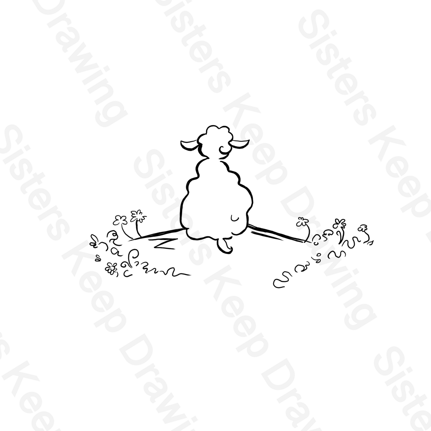 Little Lamb in the Garden  - Tattoo Transparent PNG