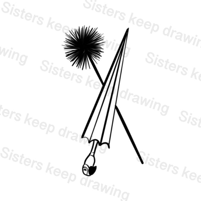 Mary Poppins Unbrella and Bert’s Chimney Sweep - Transparent PNG