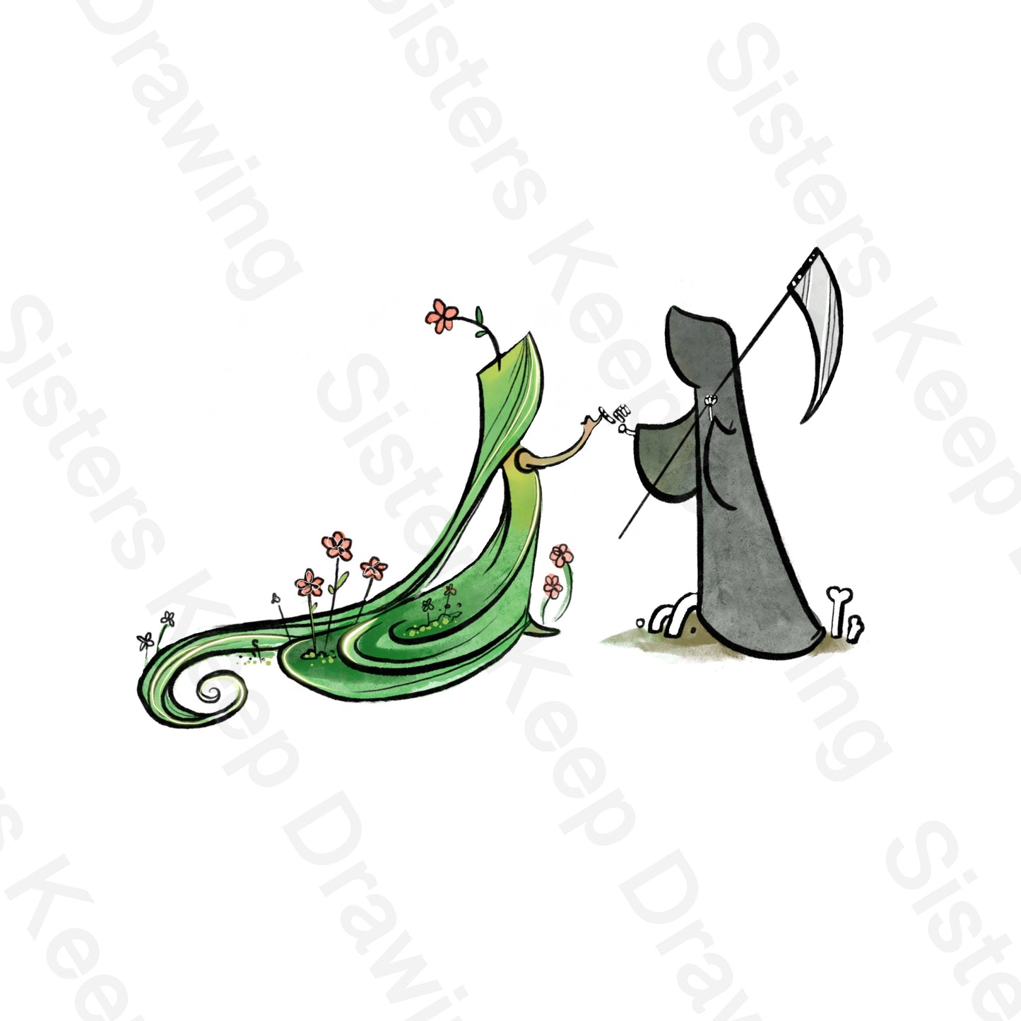 Grim Reaper and life pinky promise matching tattoo - Tattoo Transparent PNG