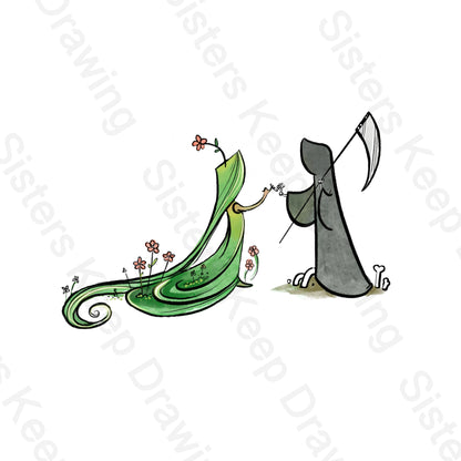 Grim Reaper and life pinky promise matching tattoo - Tattoo Transparent PNG