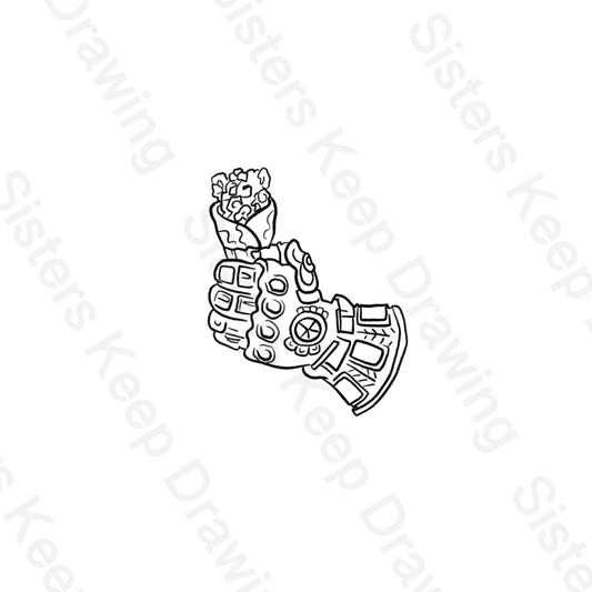 Thanos gauntlet Shwarma -Marvel- Tattoo Transparent Permission PNG