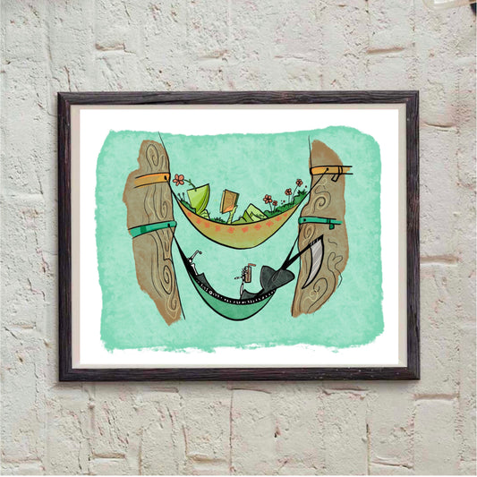 Grim Reaper and Life Hammock  -Print