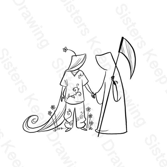 Life as a Nurse - Grim Reaper -Tattoo Transparent PNG