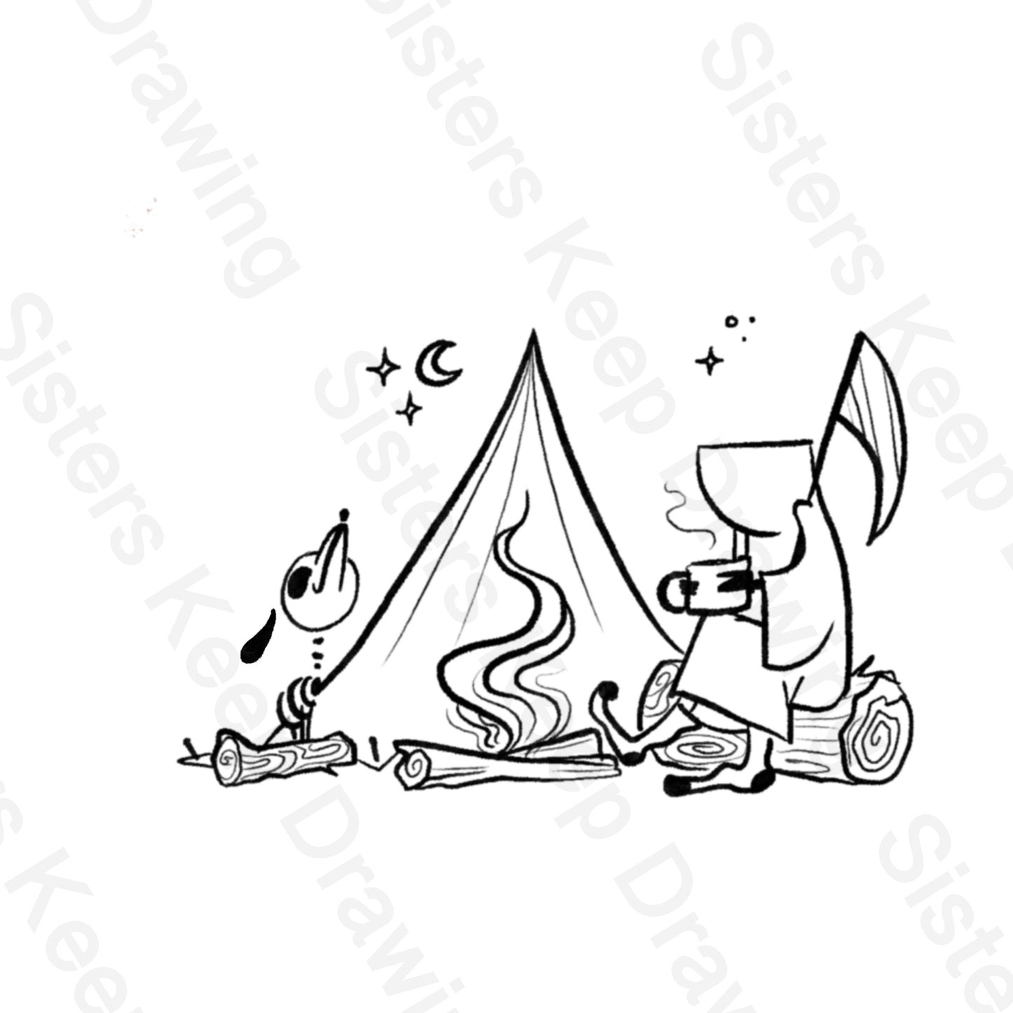 Grim Reaper camping - Tattoo Transparent PNG