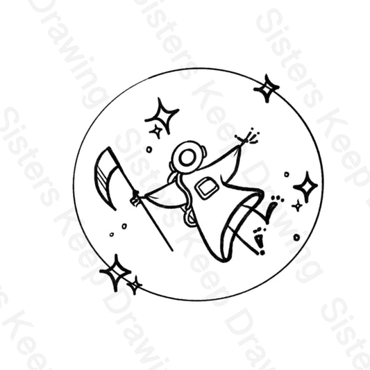 Grim reaper in space - Tattoo Transparent PNG