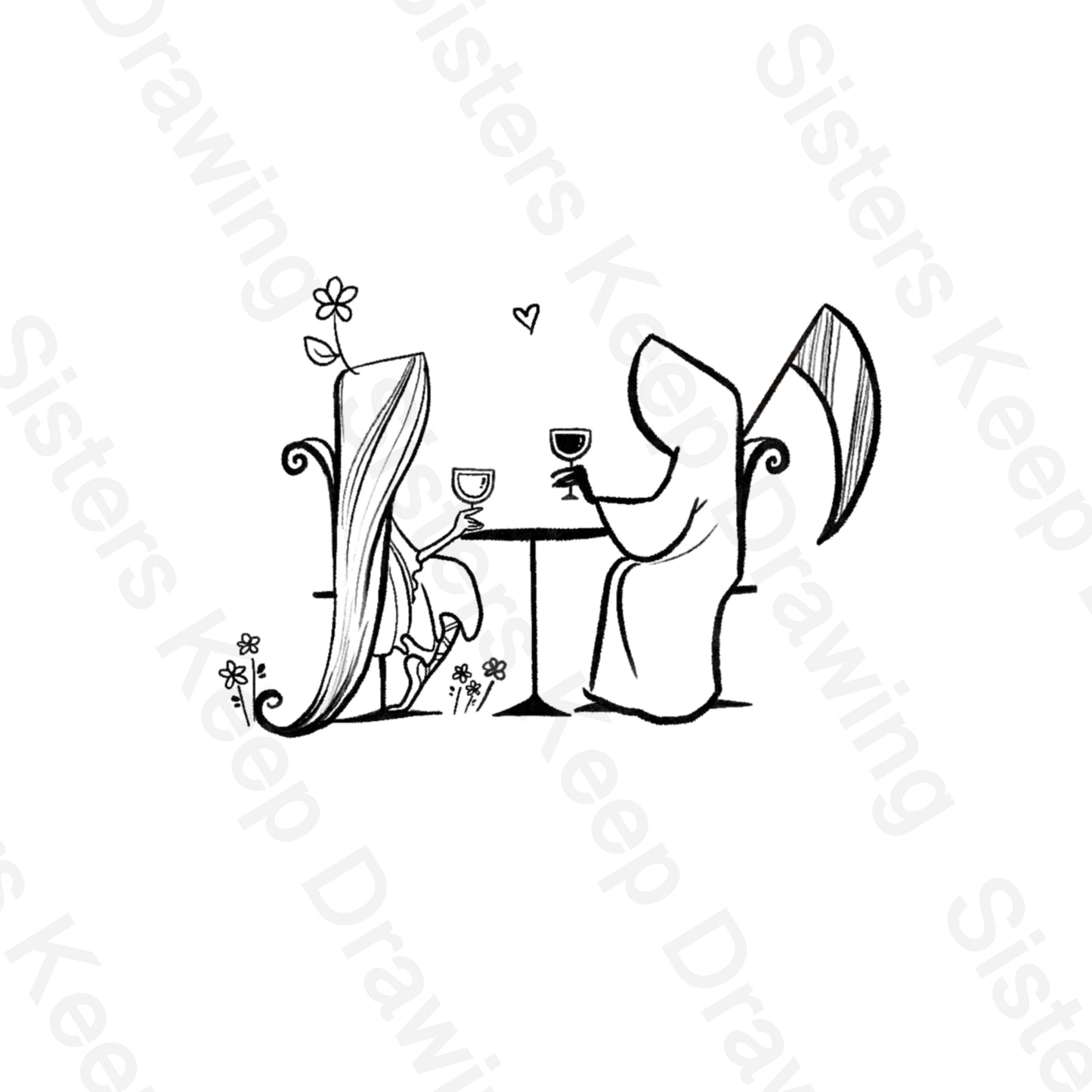 Grim Reaper on a Date with Life - Tattoo Transparent PNG