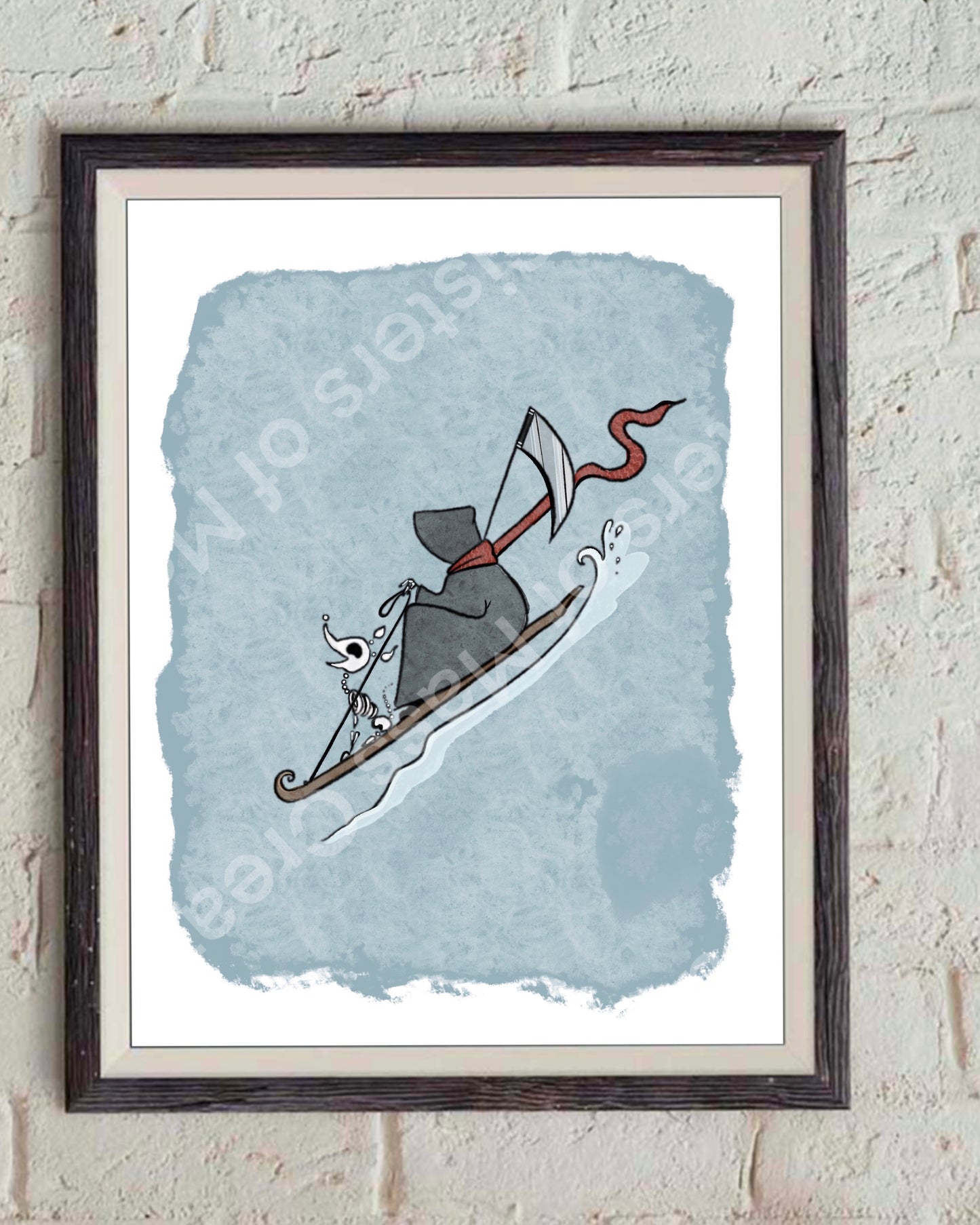 Grim Reaper Sledding Print