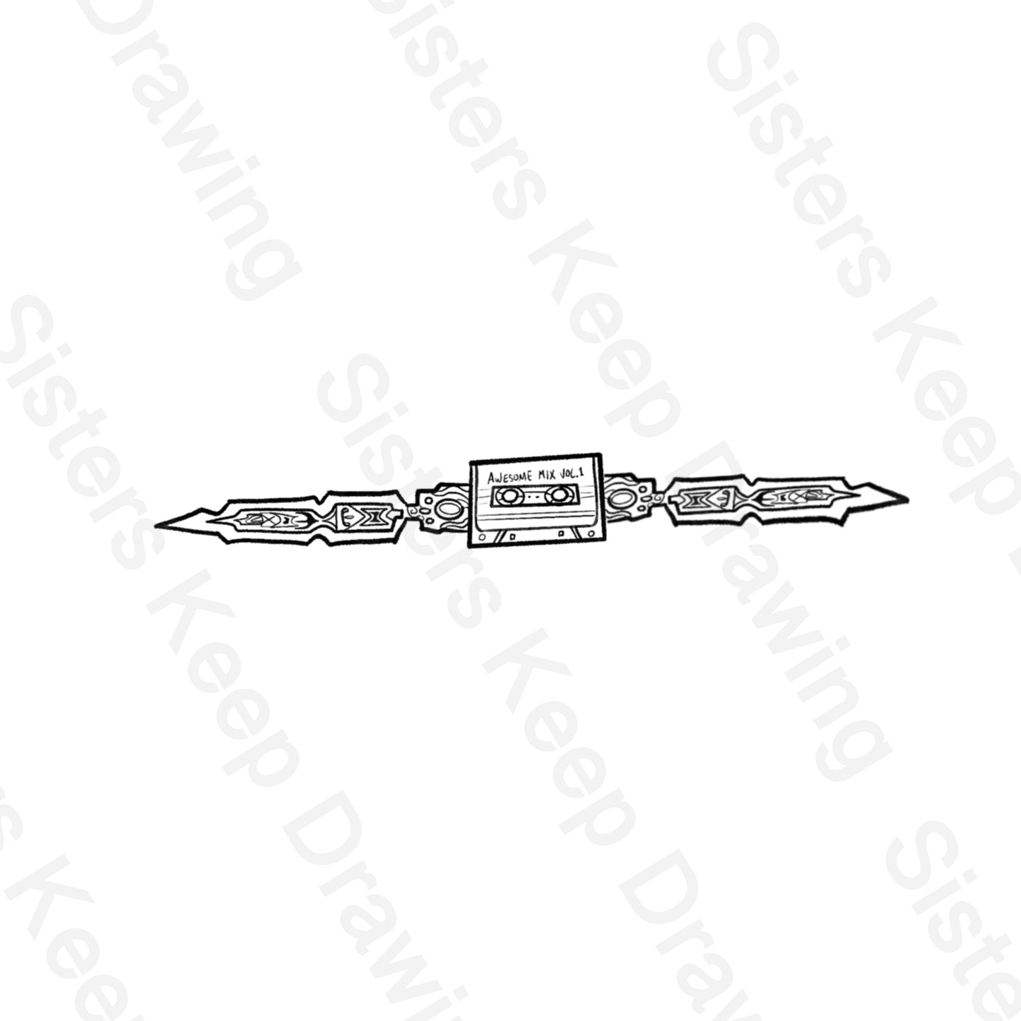 Awesome Mix/Gamoras knife Marvel- Tattoo Transparent PNG