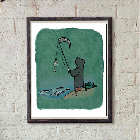 Grim Reaper fishing Print