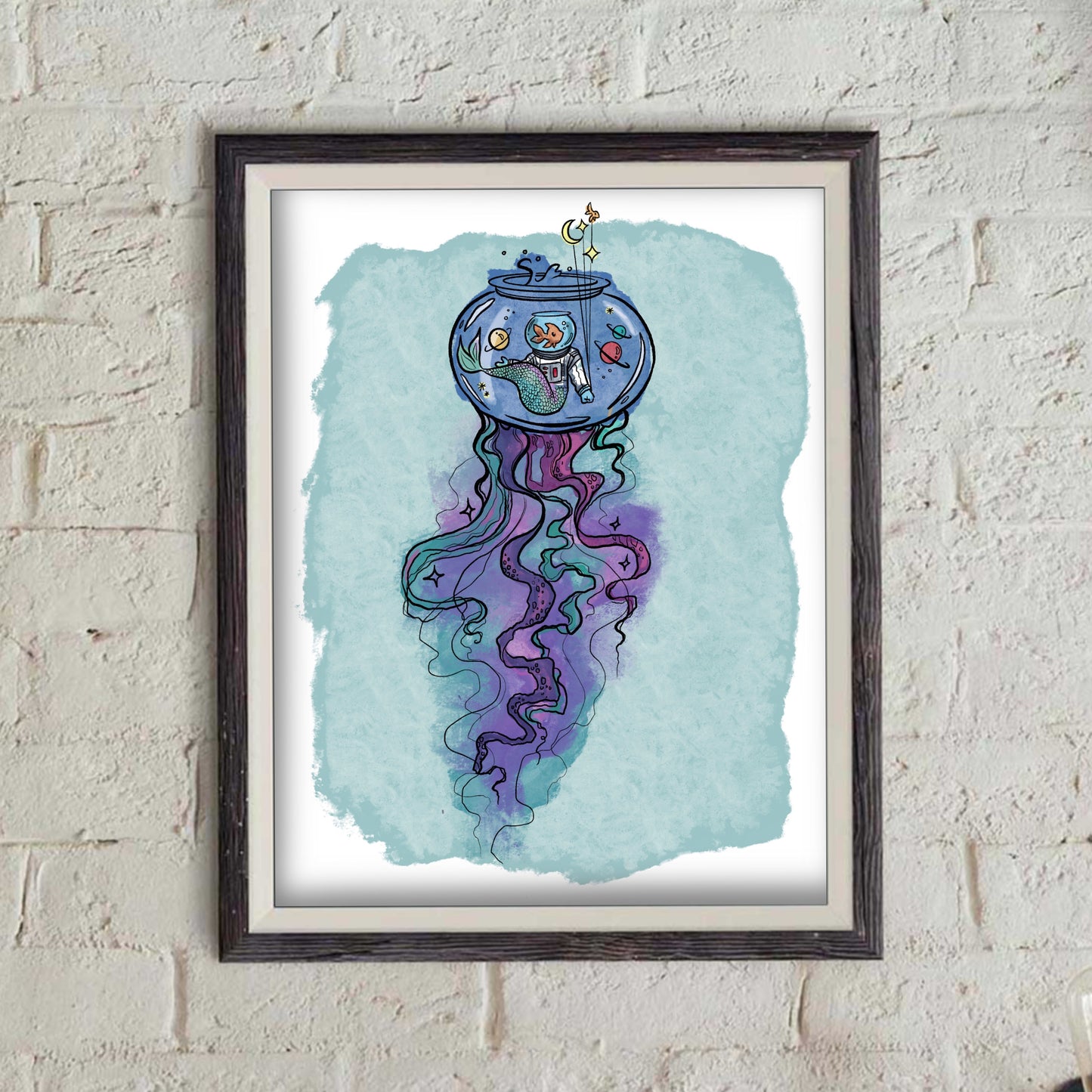 Jellyfish, Astronaut, Mermaid, Fish- Print